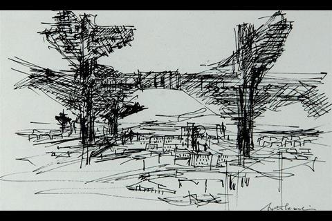 Arata Isozaki sketch - City in the Sky
